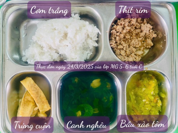 Thực đơn Tuần 4 tháng 3 năm 2025