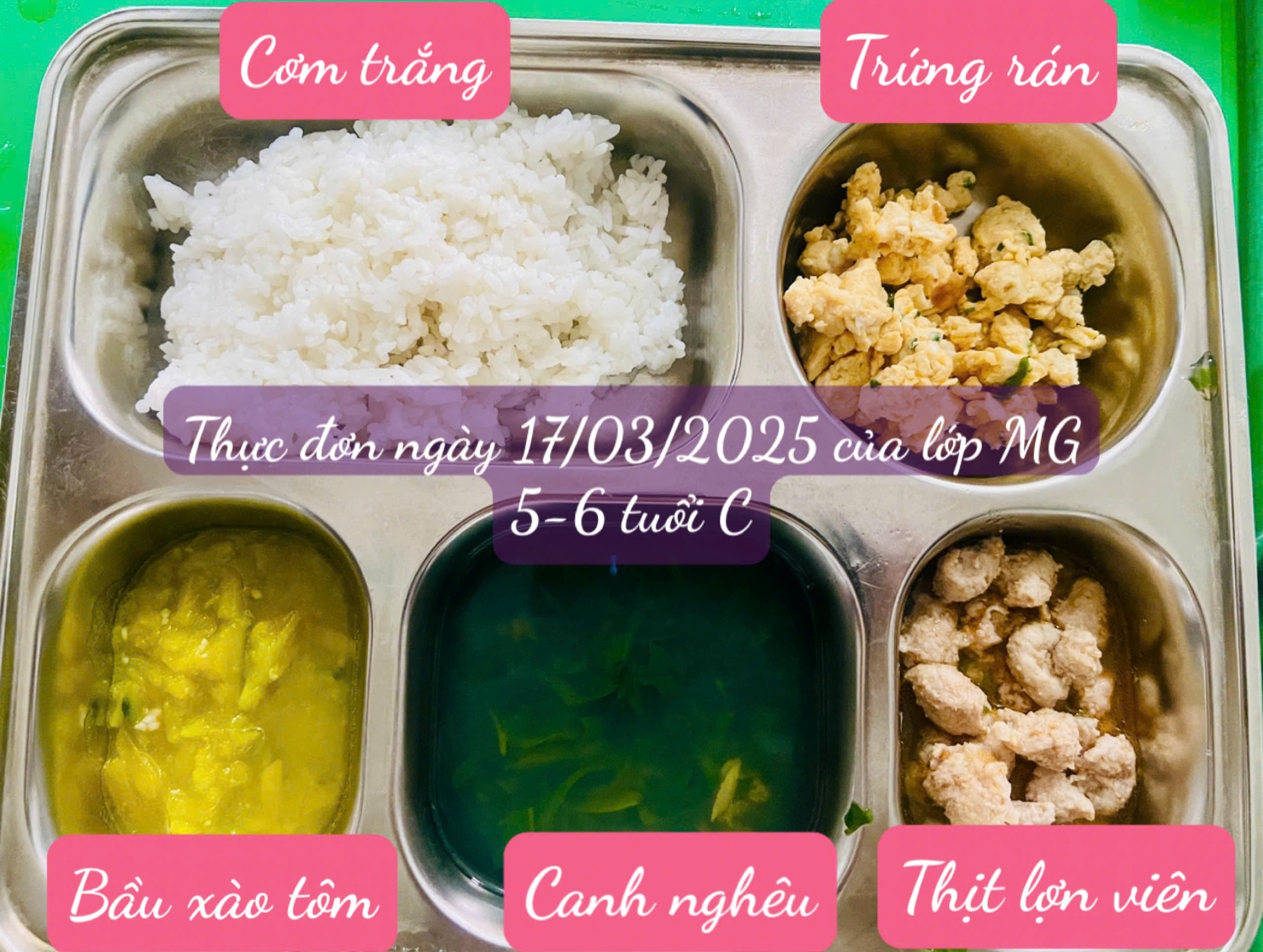 Thực đơn Tuần 3 tháng 3 năm 2025